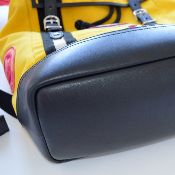 BALLY YELLOW BACKPACK CANVAS AND LEATHER AUTHENTIC AND BEAUTIFUL main image 9